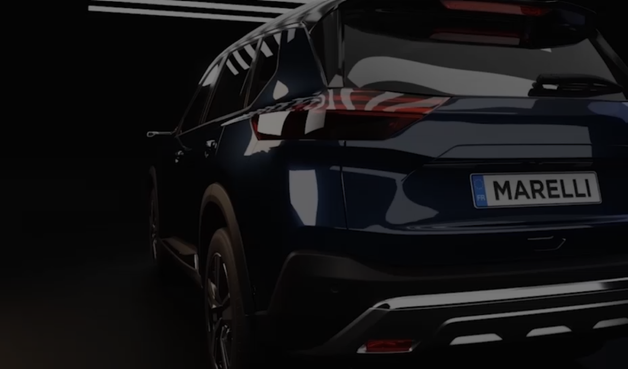 Black car rear view