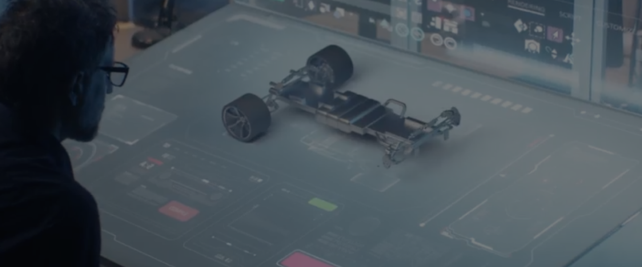 Illustration of a car platform close up
