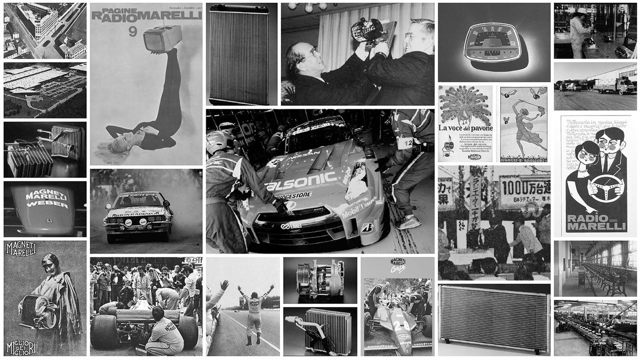 Image with several black and white photos inside representing the history of the Company